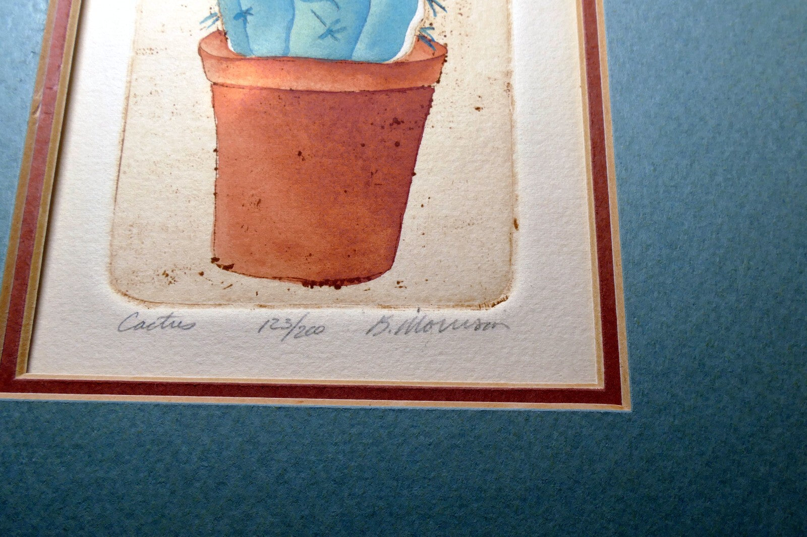 BROOKE MORRISON "CACTUS" IN POT LIMITED Edition SIGNED ETCHING 123/200