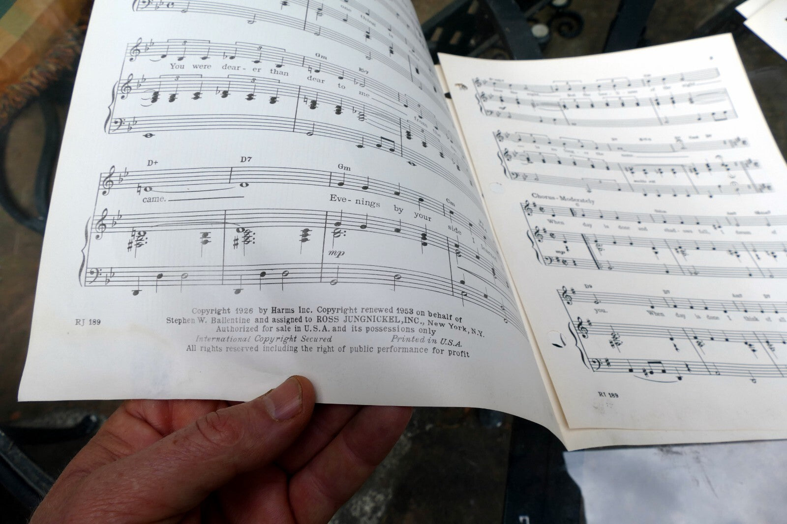 When day is done De Sylva Dr. Robert Katcher  sheet music 1926
