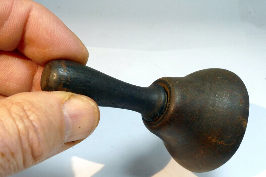 1.5" Solid Brass metal School Diner Bell with wooden handle vintage