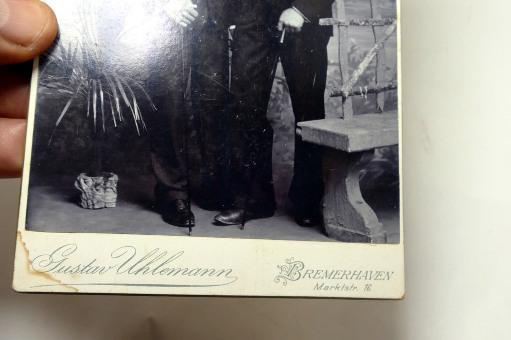 Gustav Uhlemann Bremerhaven Photograph Photo two gentleman 1880's antique