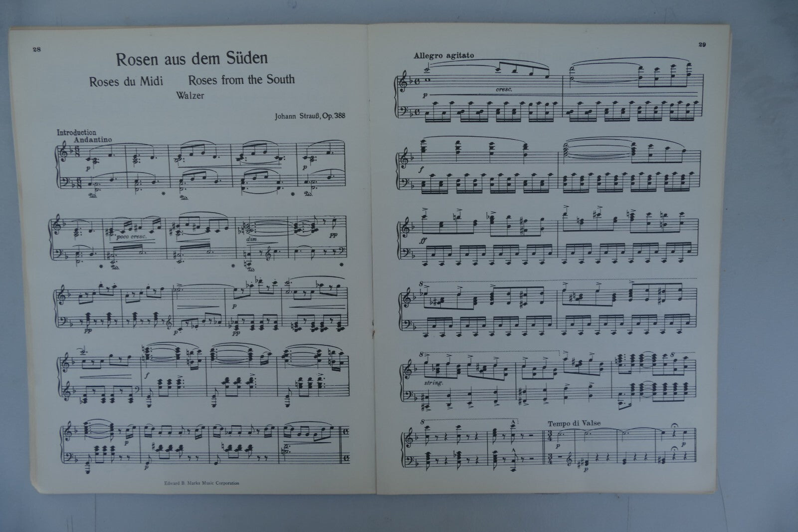 Memories of Johann Strauss, by Johann Strauss, Edwards B. Marks Music Co.