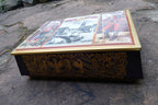 German Tin Box Schumann Nürnberger Burg Lebkuchen 12X15X5" large knight metal
