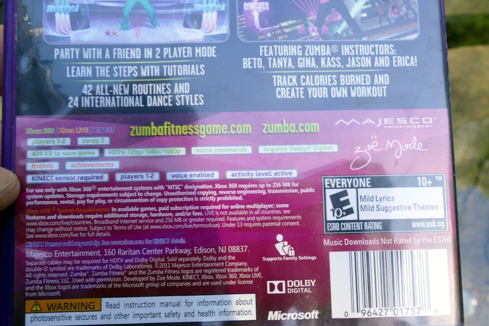 Kinect zumba fitness rush (for microsoft xbox 360, 2011)