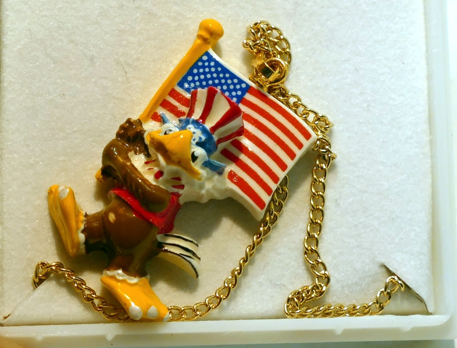 Sam eagle pvc figure la olympic games 1982 mascot american flag pendant