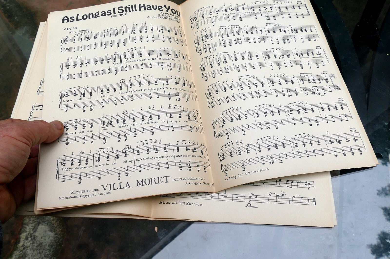1931 Fox-Trot Sheet Music Al Jacobs Jerry Herst  Frank Skinner As long As I have