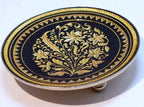 Damascene black and 24k gold footed decorative dish toledo   7cm floral