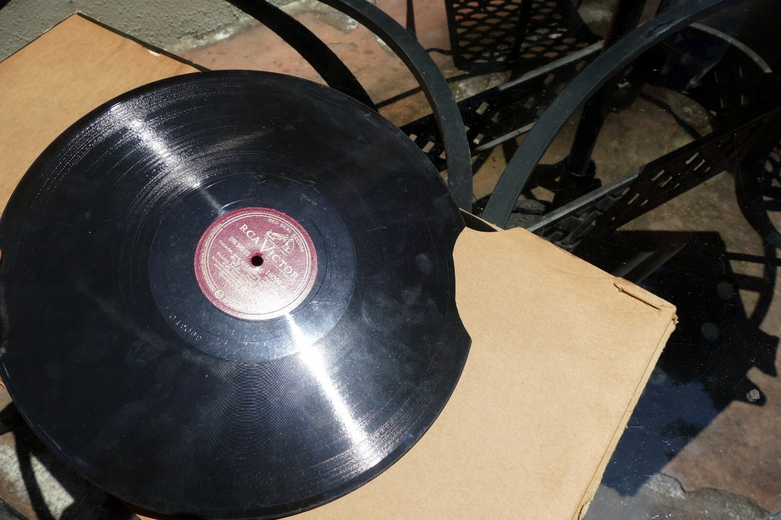 Set of 7 vintage 12-inch 78 RPM Tosca Volume II vinyl records by Puccini, featuring Gigli and conducted by Fabritiis