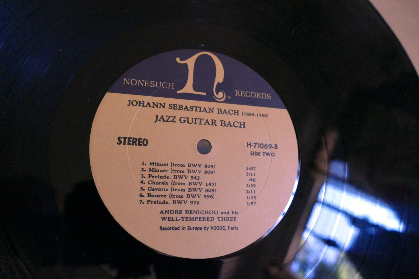 Bach Jazz Guitar - Andre Benichou - Nonesuch Records H-71069