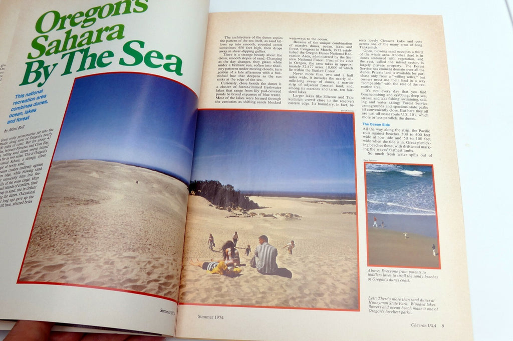 Summer 1974 Chevron USA Travel Club Magazine Small Boat Sailing Oregon's Sahara