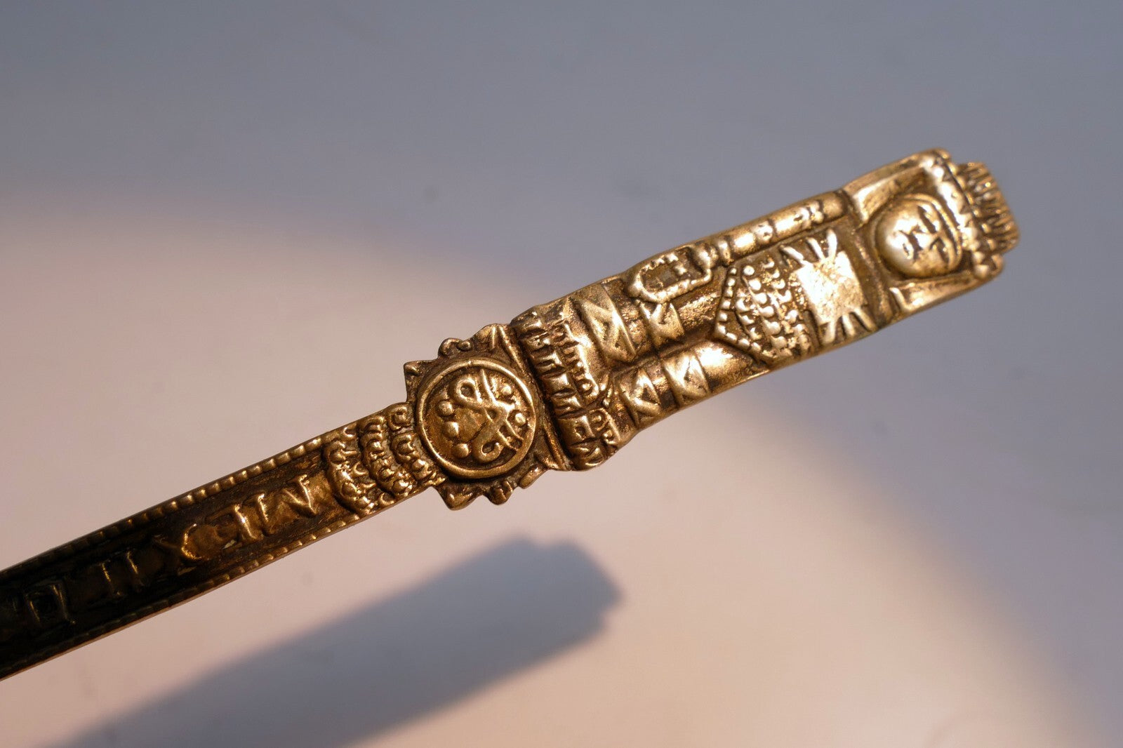 925 Sterling Silver - Aztec or Maya Tribal Warrior Spoon -  Mexico 10 gr.