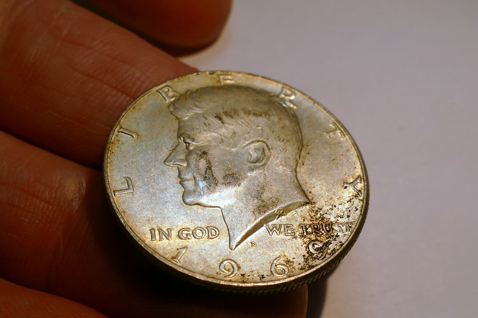 1969 - D Kennedy  half dollar coin US 40 % SILVER 60 % Copper