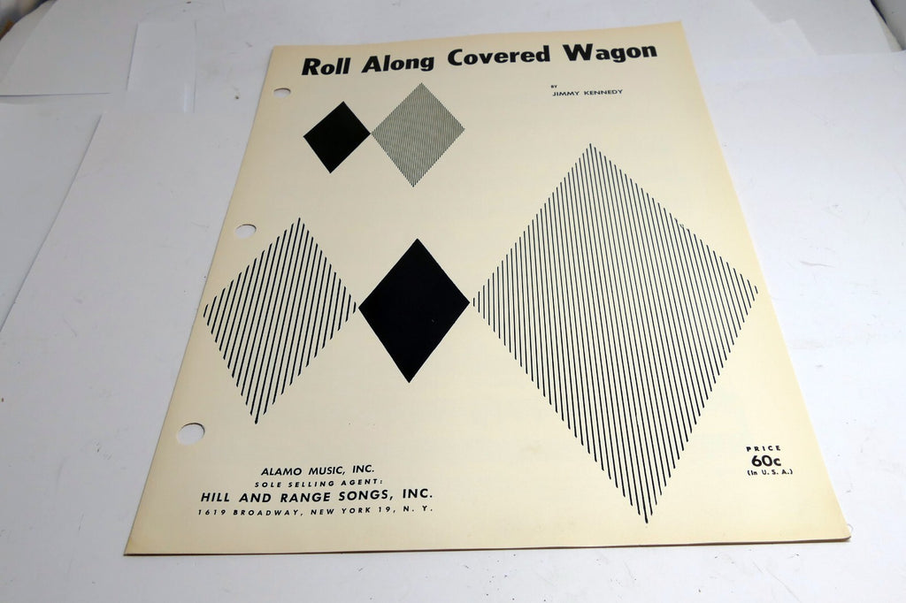 Roll Along covered Wagon Jimmy Kennedy 1962  Sheet Music western