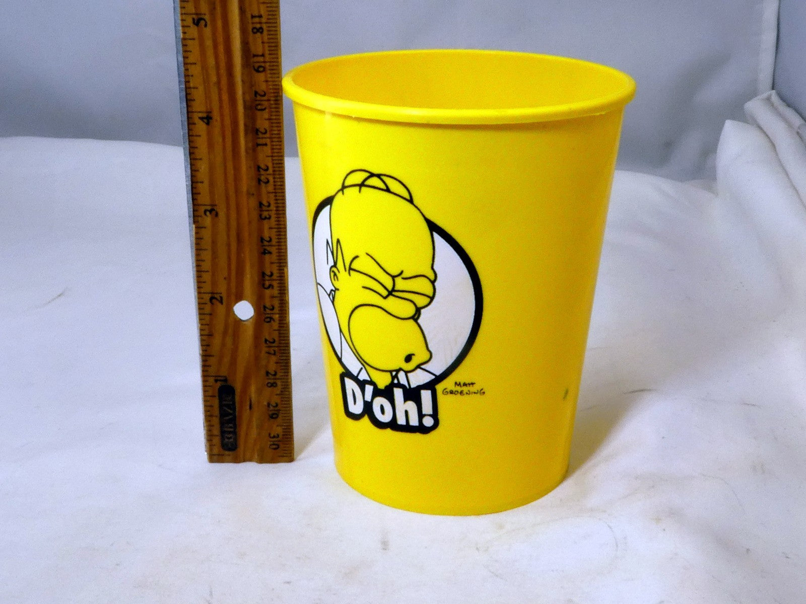 The SIMPSONS Homer WOO-HOO!  plastic water beer cup 4" tall 
