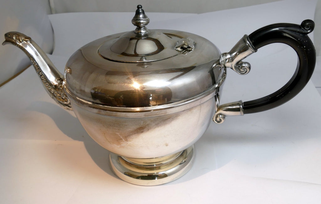 Viking silver plate e p copper teapot made in canada lead mounted tea