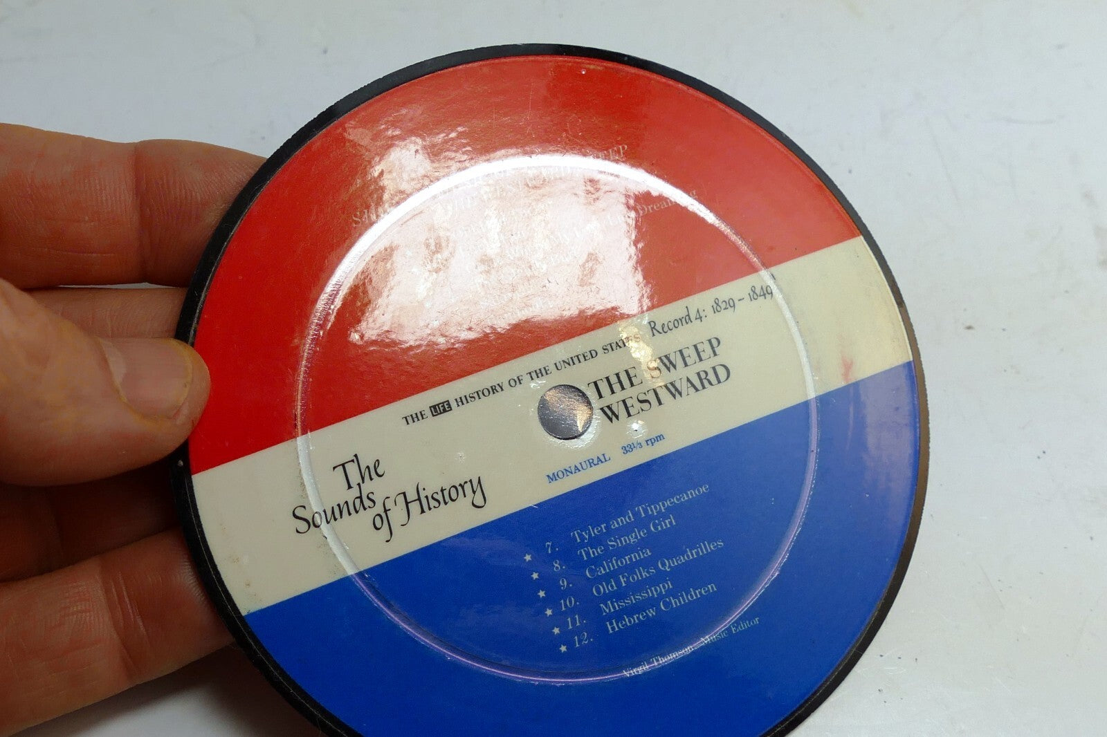 Vintage LP Record Coaster - ART Only   - The Sound of History Westward Sweep