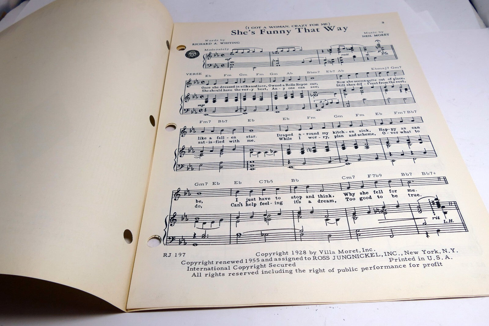 She's Funny That Way Whiting Neil Moret   1955 Sheet Music Sinatra