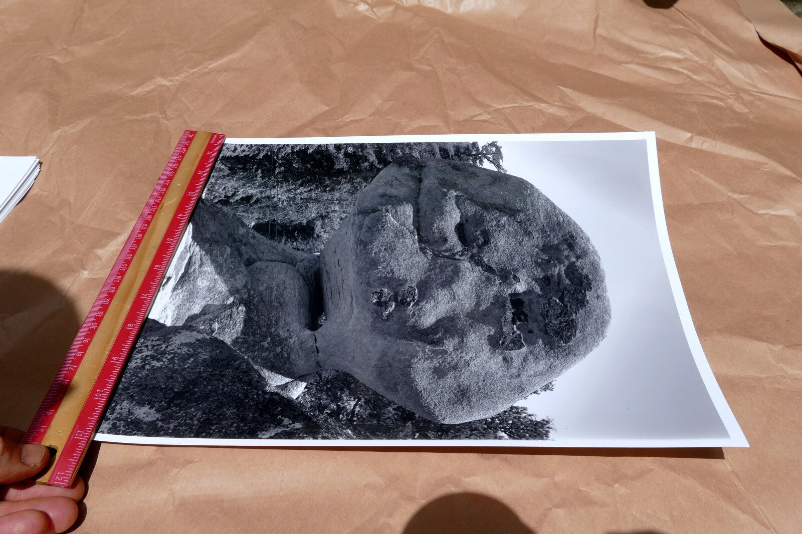 Yosemite California 11X14" Black & white Picture Photo Boulder Rock sky Unsigned