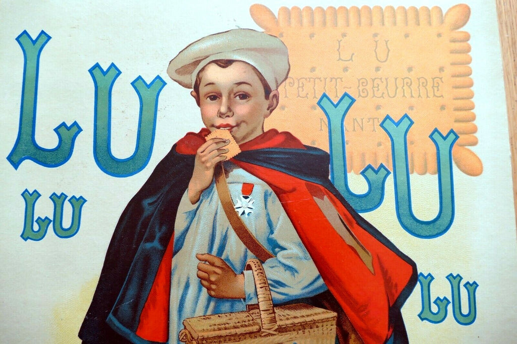 Lu lu biscuit poster only upper half firmin bouisset cookies 1930   as is damaged
