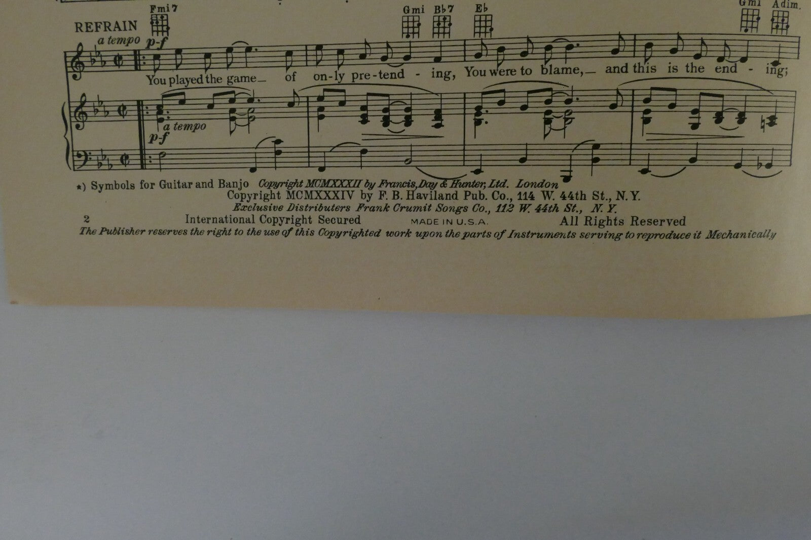 After To-Night We Say Good-Bye, 1934, by Leo Towers and Harry Leon