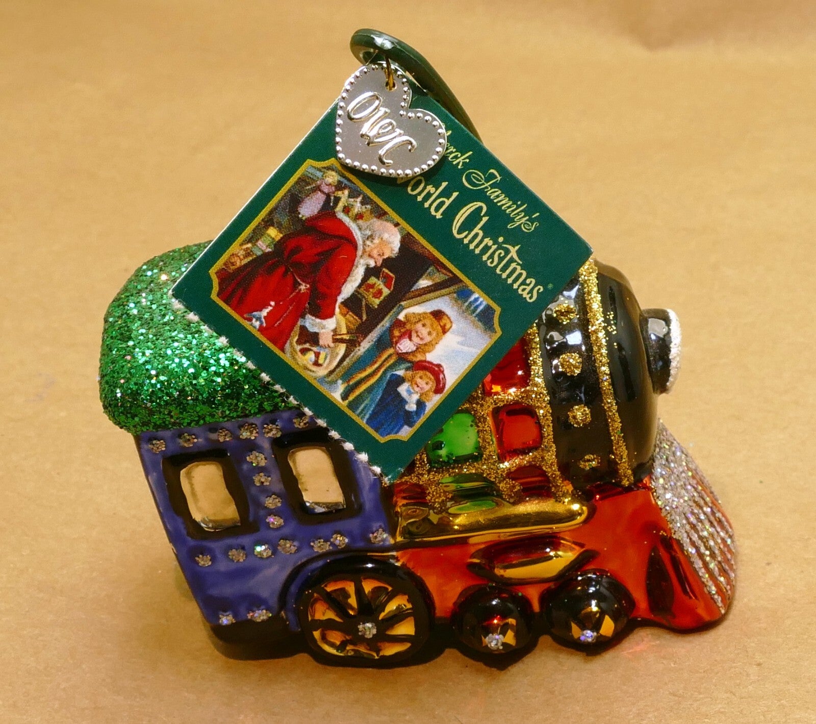 Merck old world christmas ornament train engine locomotive   mint