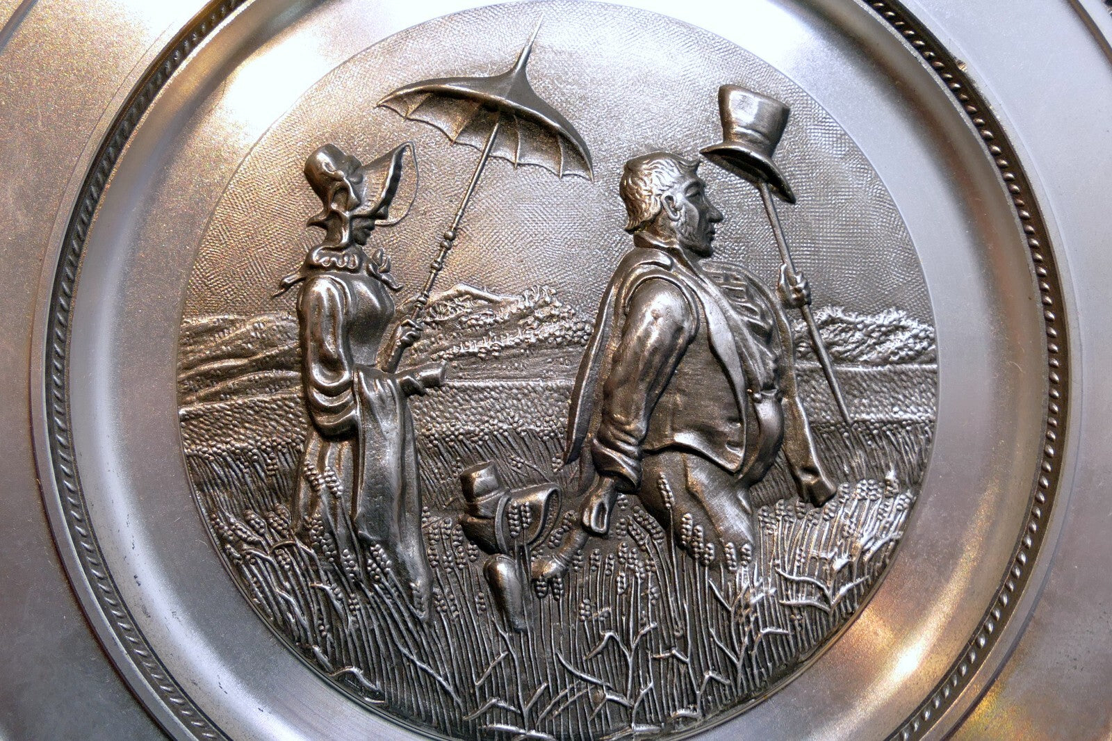 Zinn giesser innung 4 3/4” pewter handwerks plate siegel wall hanging family