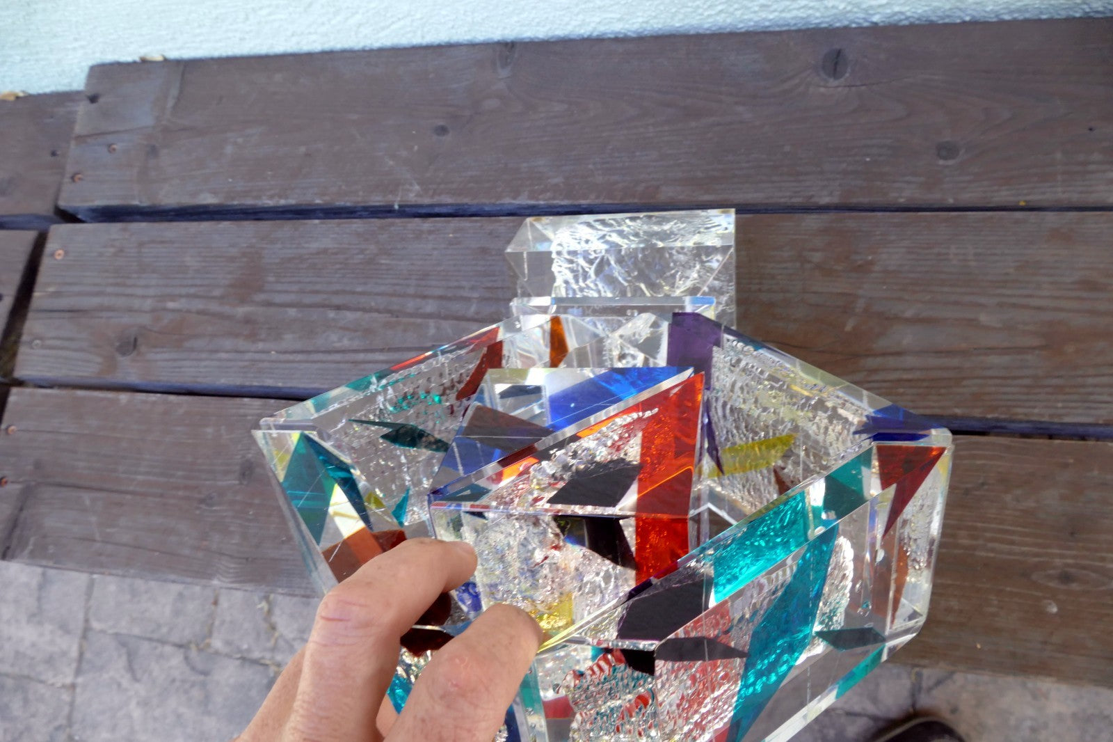 Rod R. Garrett Artist Acrylic Table Modern Sculpture Signed "New Ounce" 1999