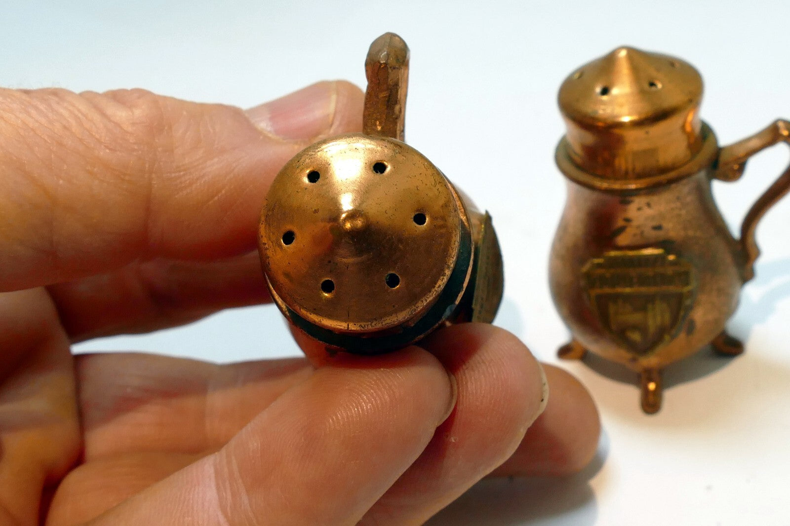 Copper Salt & Pepper Shaker Souvenir Of Salt Lake Temple City Utah USA