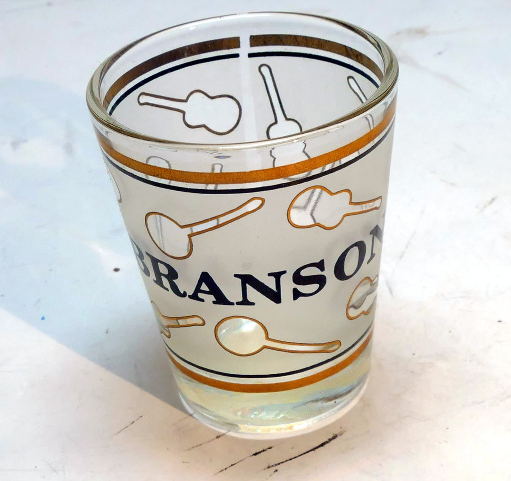 Branson missouri mo usa glass shot souvenir guitar music gold frosted