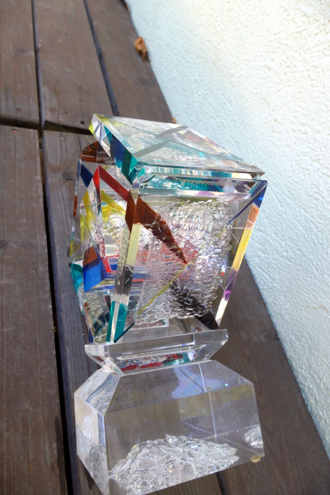 Rod R. Garrett Artist Acrylic Table Modern Sculpture Signed "New Ounce" 1999