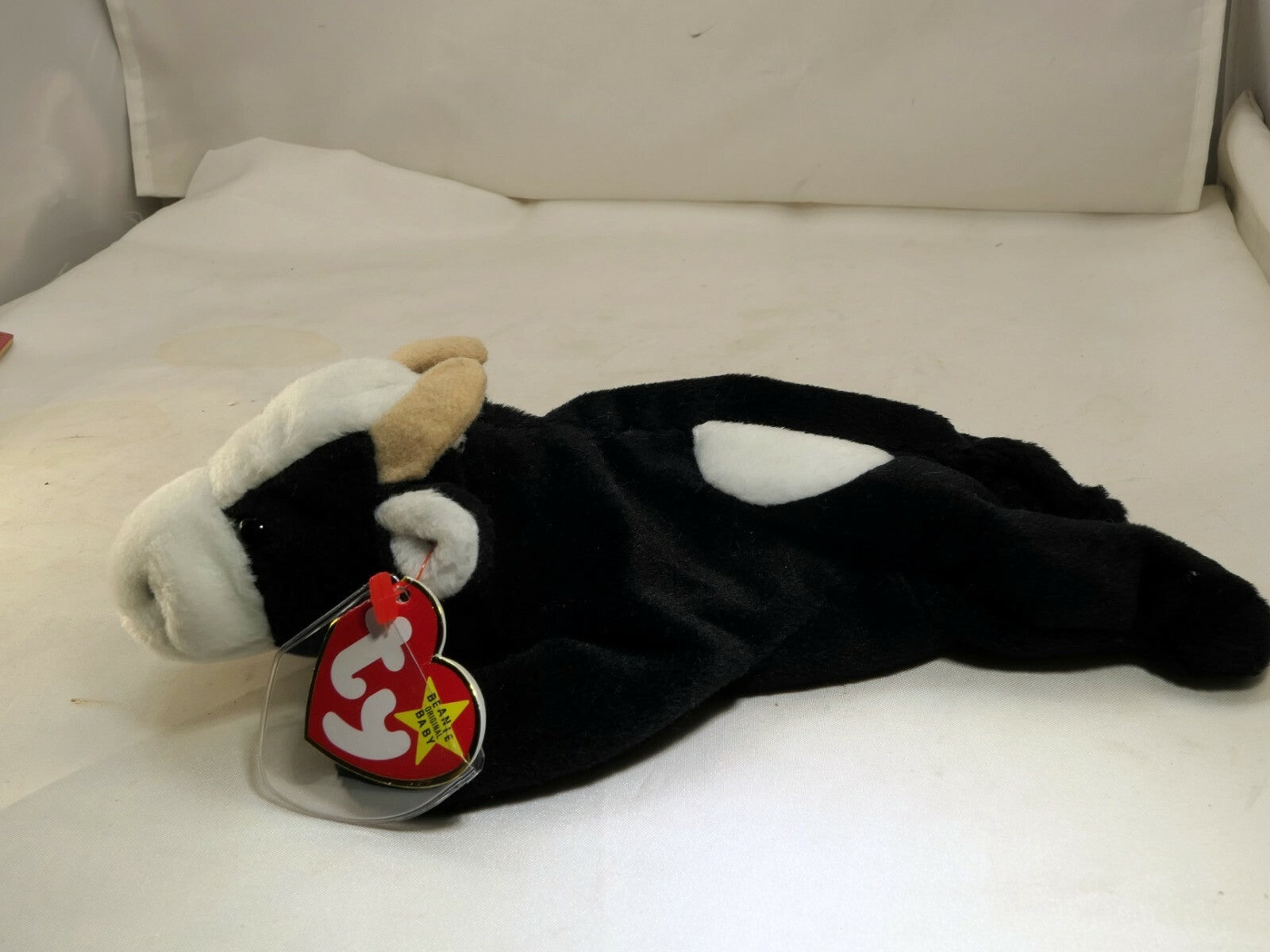 TY Daisy Beanie Baby  Tag Year 1993 5-10-1994 ERROR  Plush Toy black white cow