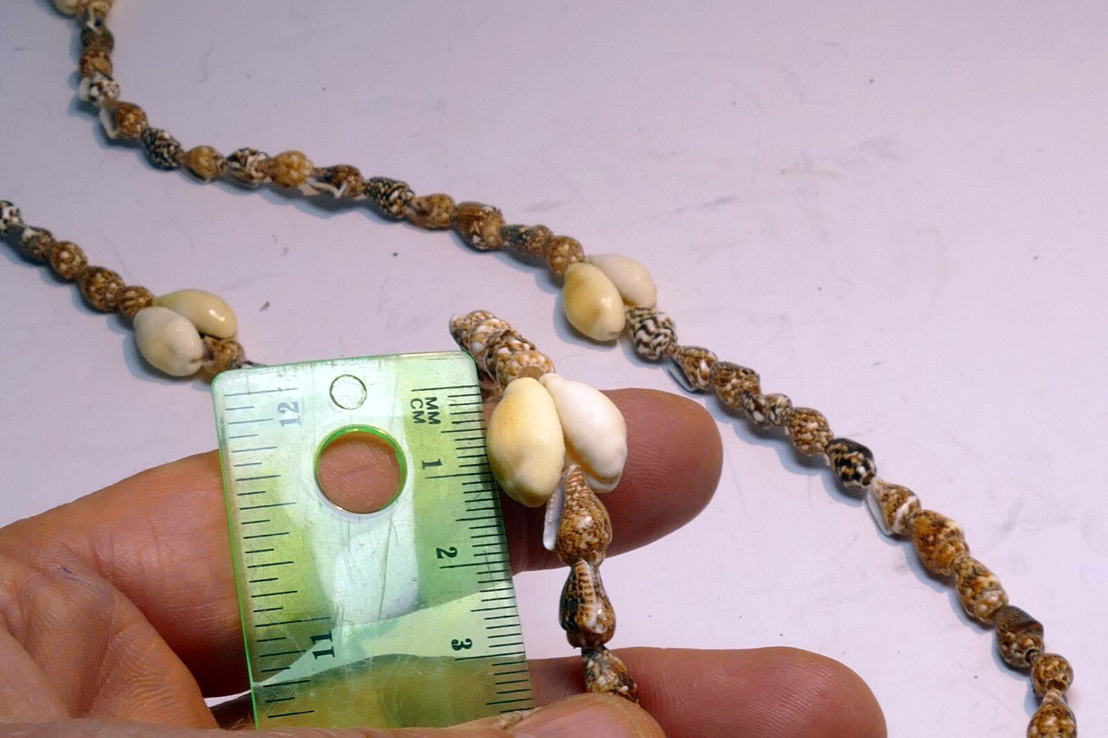 Cowrie Shell 17" Necklace Lei Jewelry Boho Surfer Brown-White glossy California