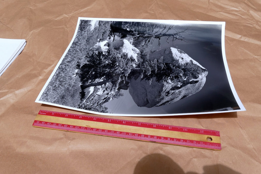 Yosemite California 11X14" Black & white Picture Photo Boulder Rock sky Unsigned
