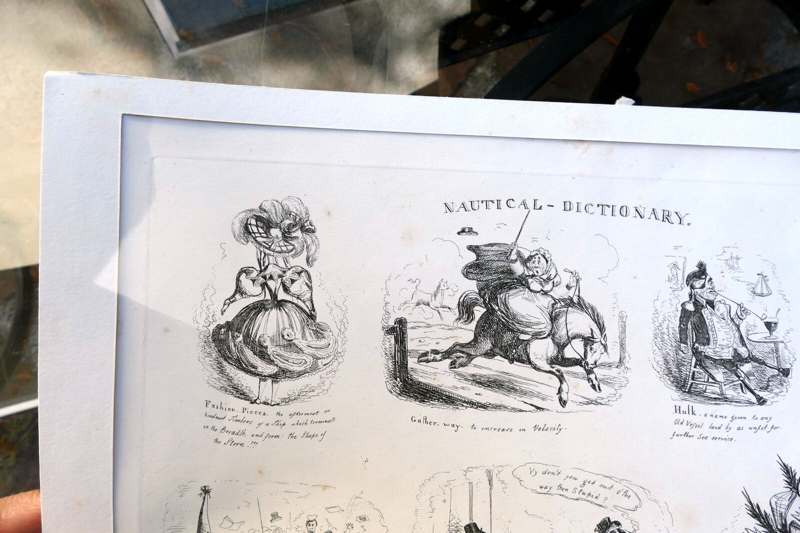NAUTICAL DICTIONARY No 3 HENRY HEATH CARICATURE PRINT  1840 Victorian