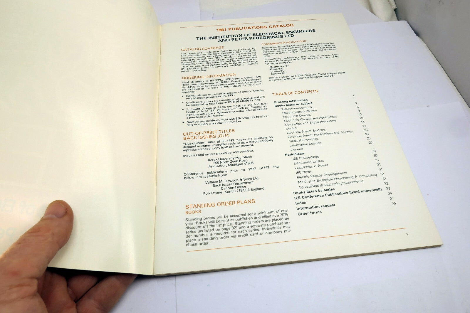 1981 Publications Catalog Institution Electrical Engineers IEE P. Peregriinus