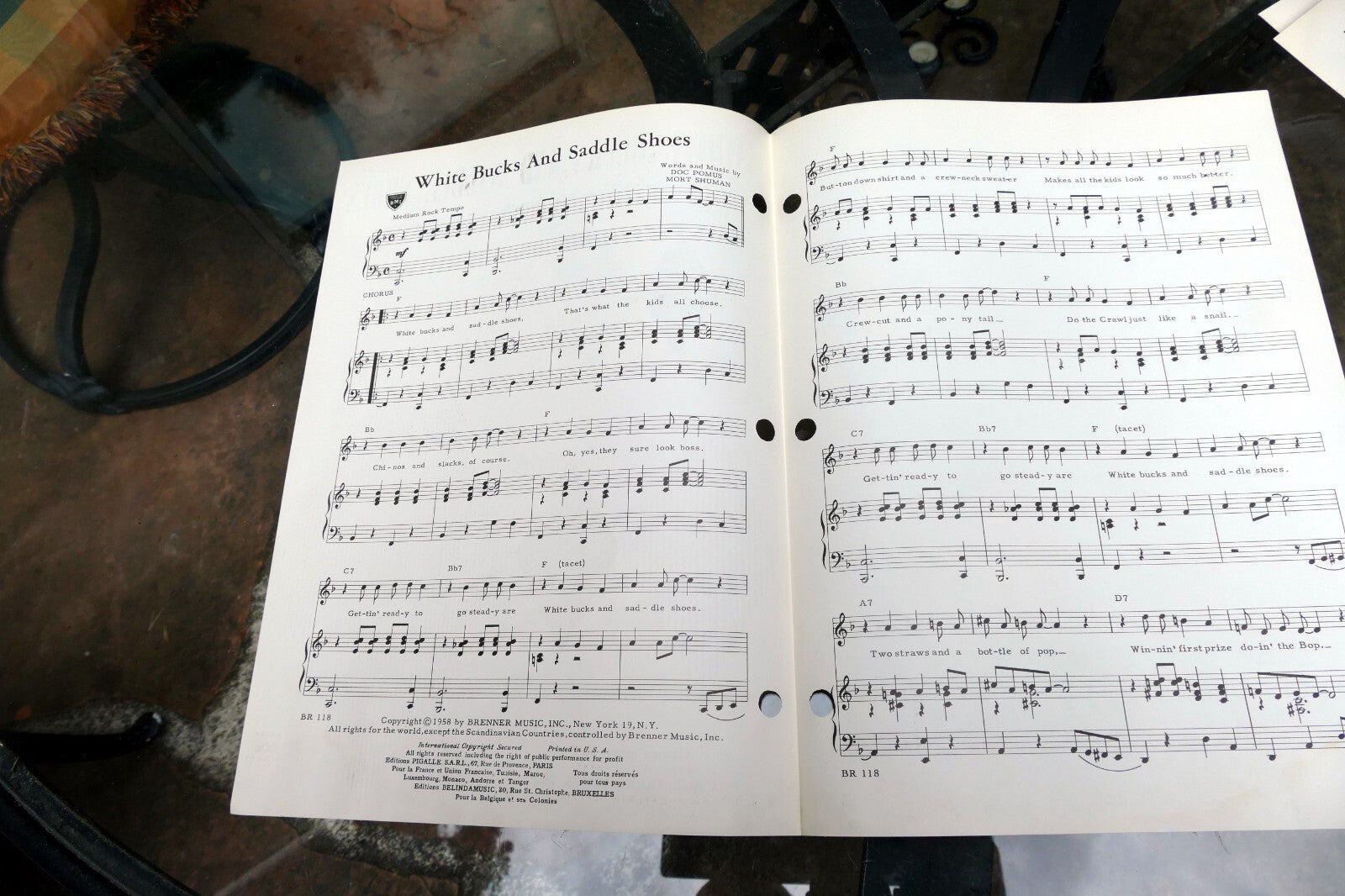 White Bucks and Saddle Shoes Doc Pomus Mort Shuman  1958  Sheet Music