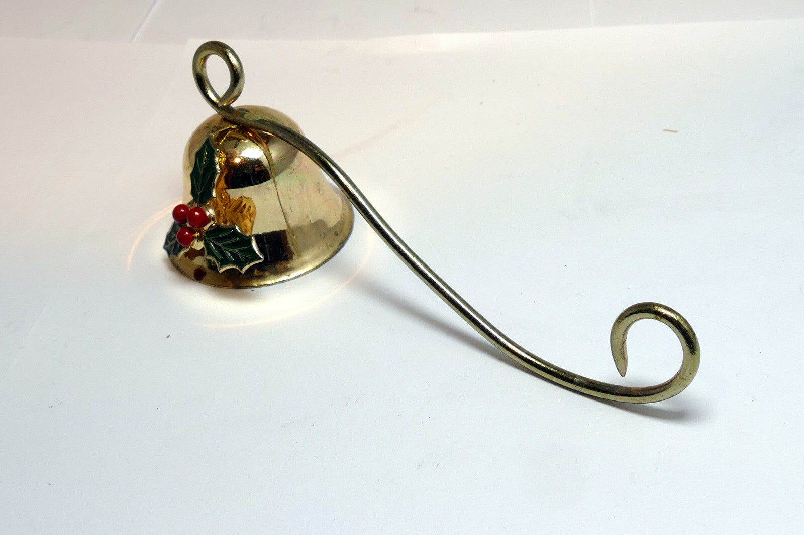 Brass Candle Snuffer Bell 5" Length Long Bell Flower X-Mass