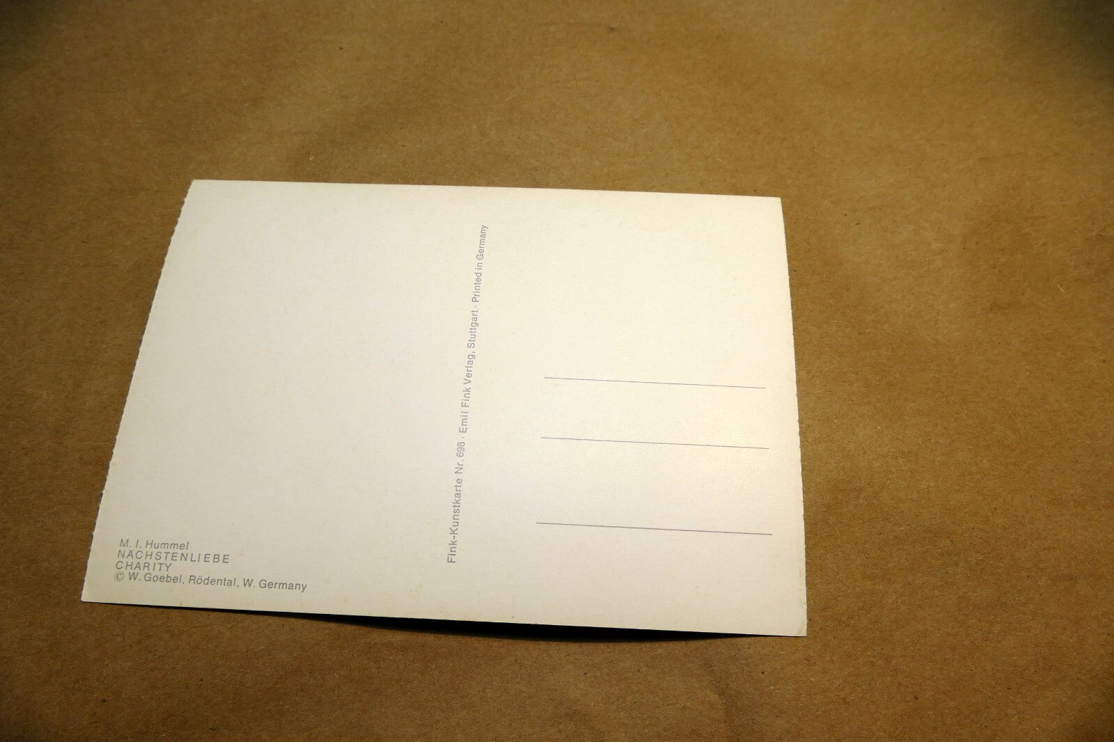 Hummel Charity Girl with birds  Postcard W. Germany Art - Unposted - mint