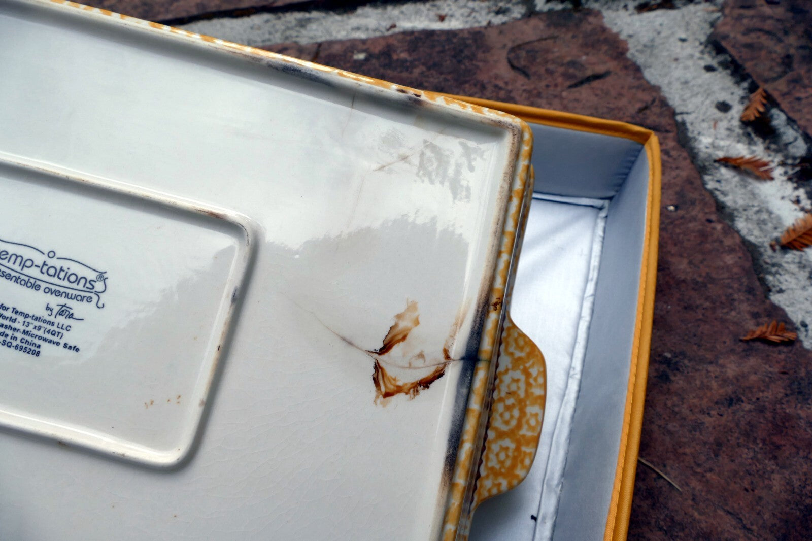 Temp-Tations Presentable Ovenware Casserole Lasagna Serving Tray w/ Lid 10X15"