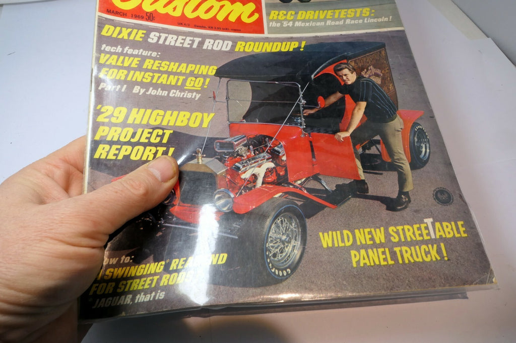 Rod & Custom Magazine March 1969 " '29 HighBoy Project" Dixie Street Rod roundup
