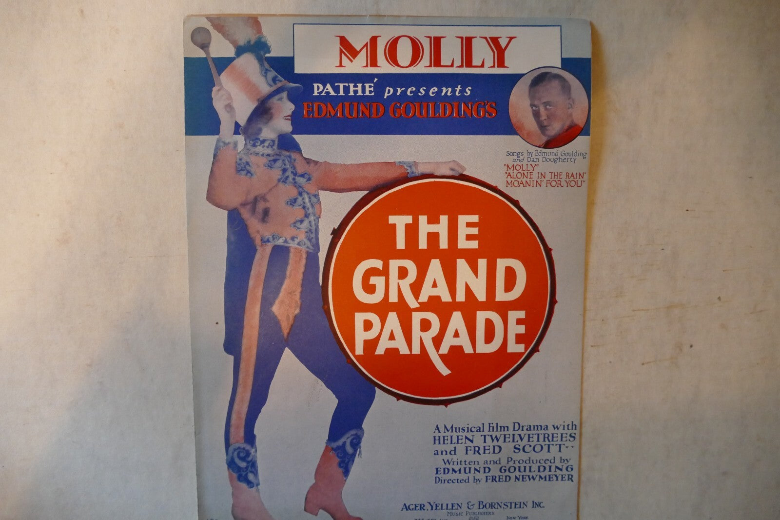 Molly, sheet music 1929, from "the grand parade", by edmund goulding and dan dougherty