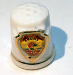 Porcelain thimble souvenir aruba palm tree sunset ocean