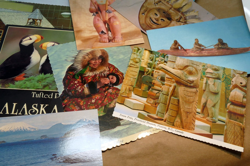 1980's Postcard unposted Alaska USA lot of 23 pack landscapes cityscapes native