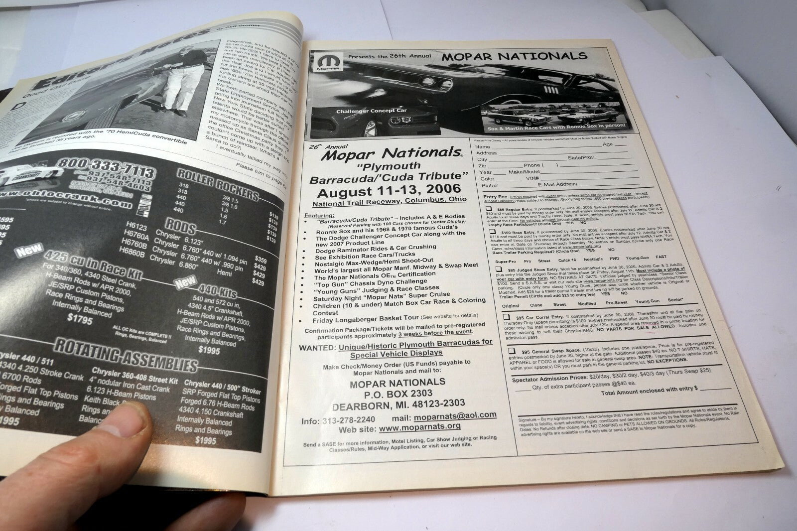 MOPAR Action Magazine June 2006 '70 HemiCuda Ragtop Road test