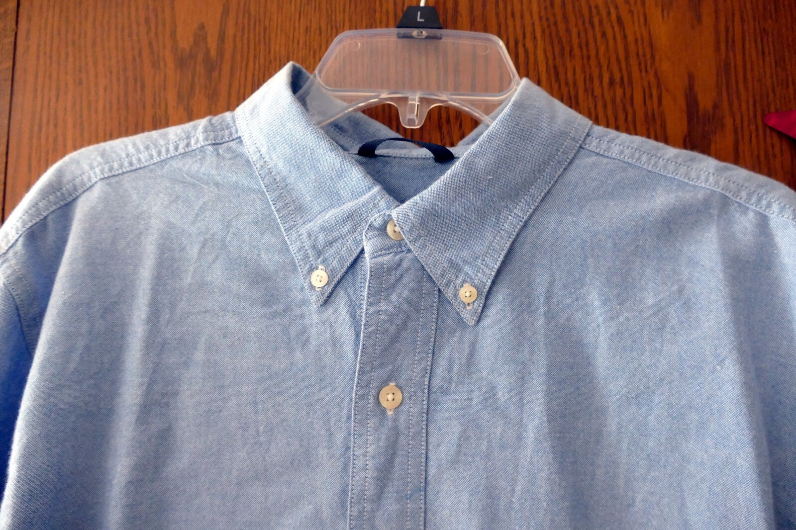 Chaps denim jean shirt size large 100% cotton w/ crest 90’s  y2k