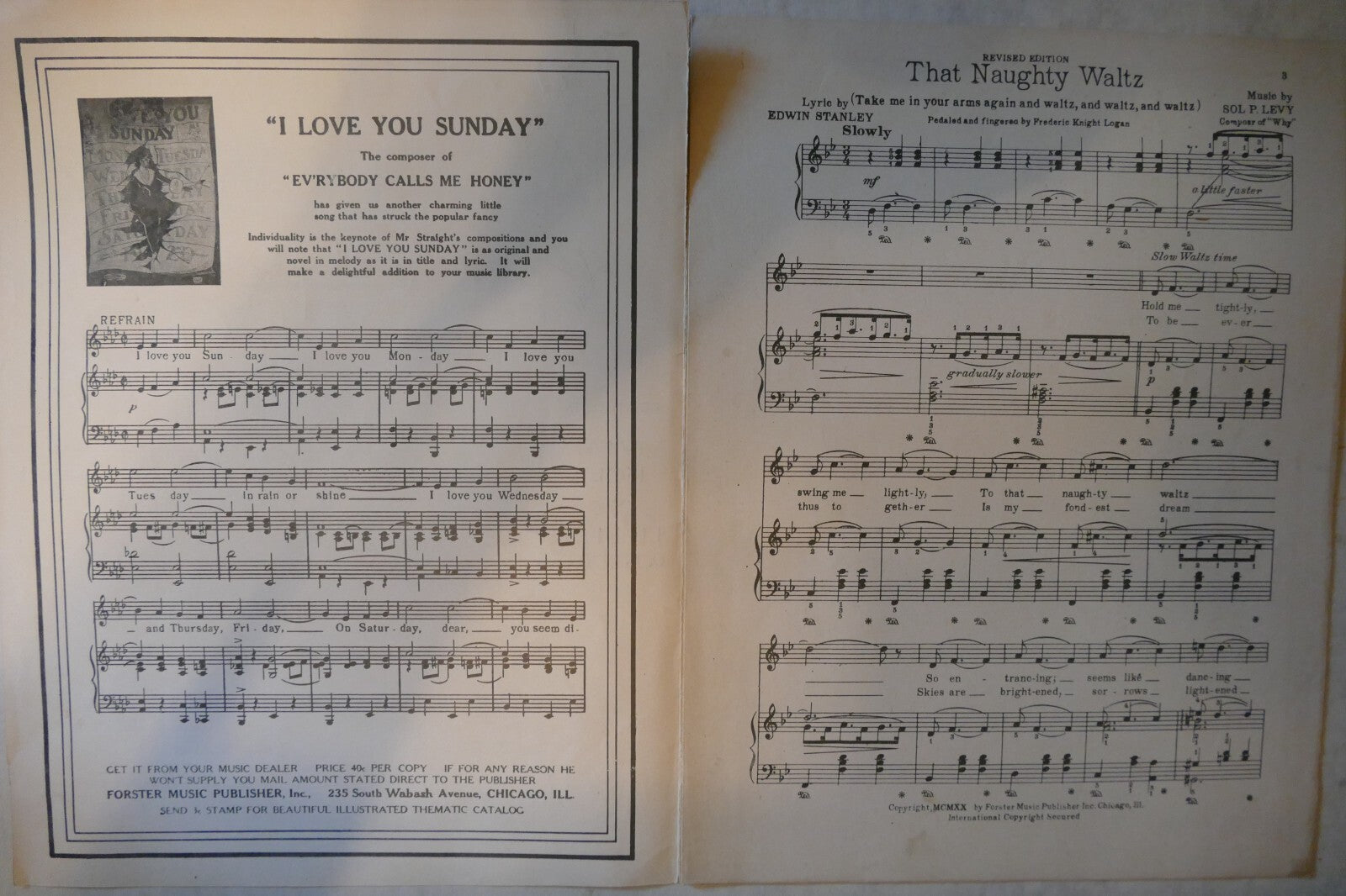 That Naughty Waltz 1930, Edwin Stanley, Sol P. Levy, Forster Music Publisher Inc