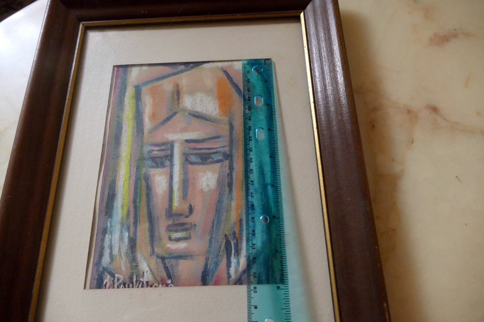 Portrait  Lithuanian Artist Jadvyga Paukstiene Modernist 1960's Pieta