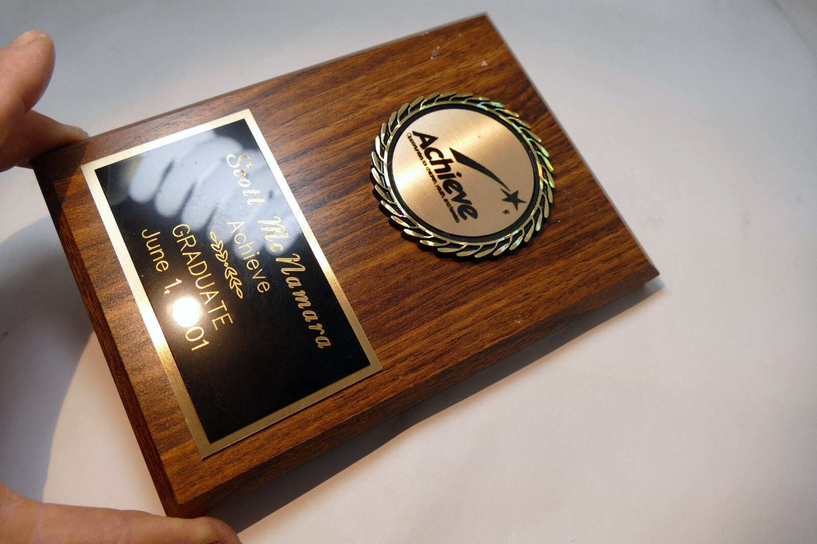 2001 High School award plaque graduation Achieve Kids San Jose California USA