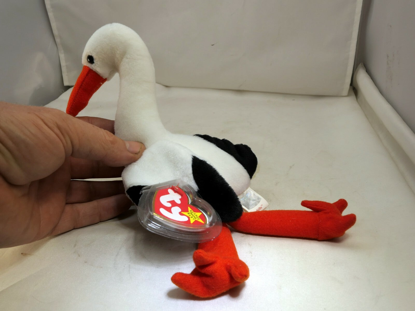 TY Beanie Baby Stilts Rare/Retired 1999 plush toy collection bird white stork