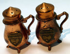 Copper salt & pepper shaker souvenir of salt lake temple city utah usa