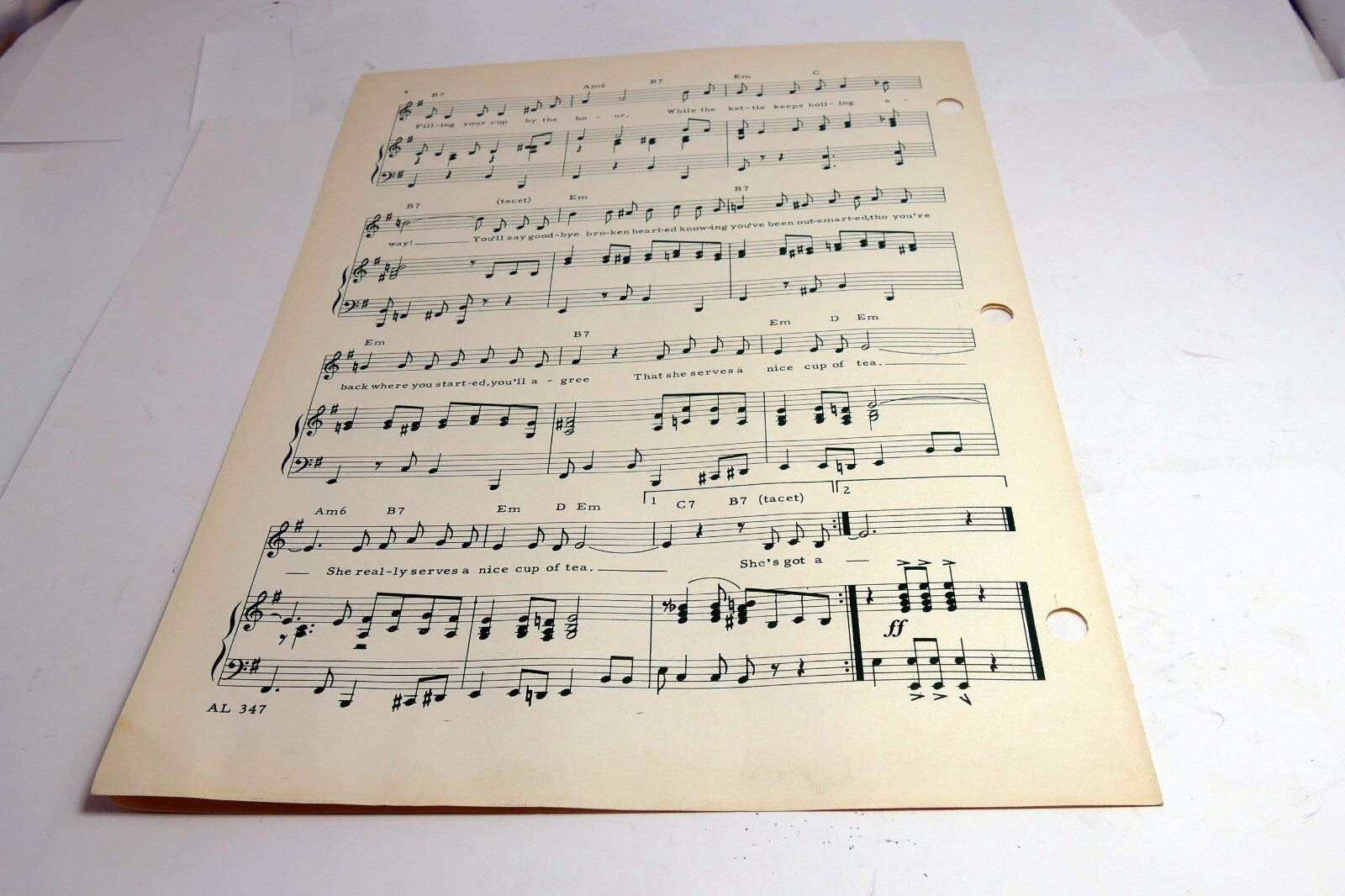 She Serves a Nice Cup of Tea Sid Wayne Bix Reickner  1958 Sheet Music
